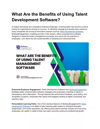 What Are the Benefits of Using Talent Development Software_