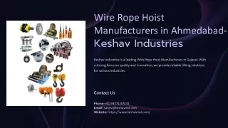Wire Rope Hoist Manufacturers in Ahmedabad, Best Wire Rope Hoist Manufacturers i