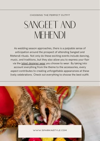 Sangeet and Mehendi: Choosing the Perfect Outfit