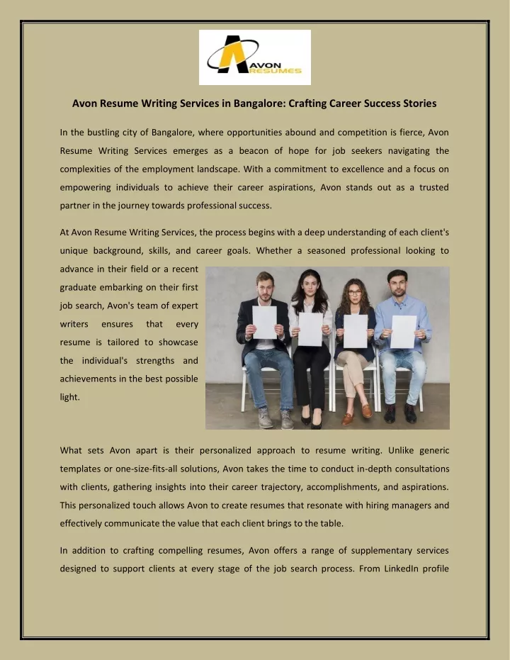 avon resume writing services in bangalore