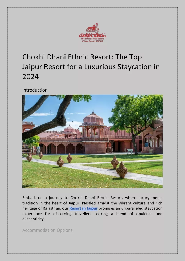 chokhi dhani ethnic resort the top jaipur resort