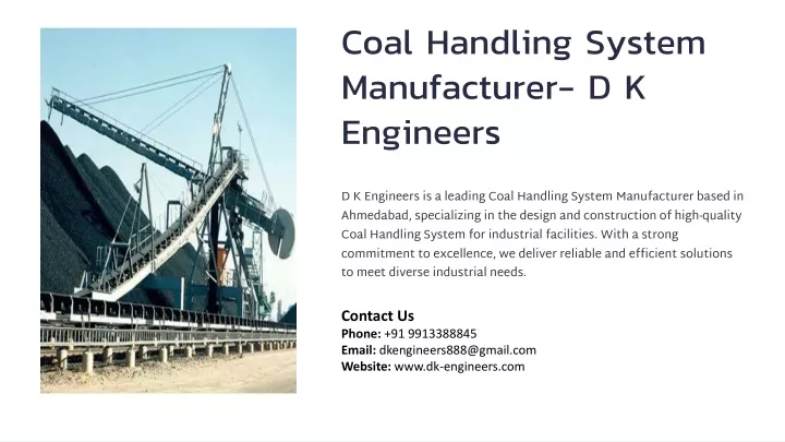 coal handling system manufacturer d k engineers