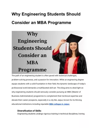 why engineering students should