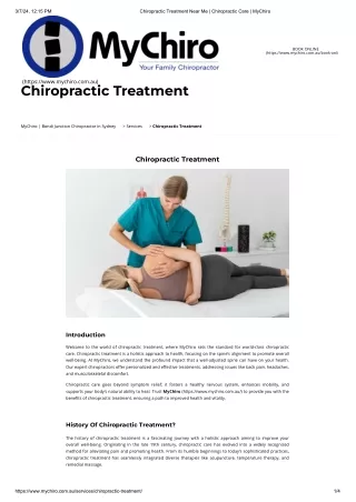Discover Effective Chiropractic Treatment at My Chiro Near You