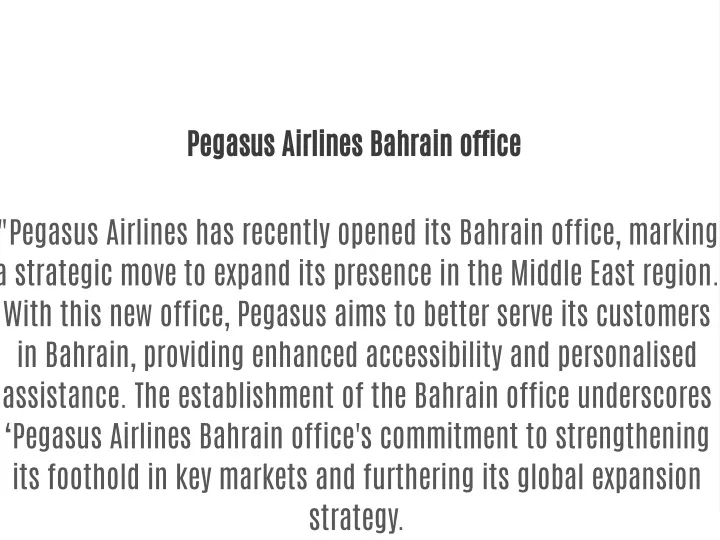 pegasus airlines bahrain office