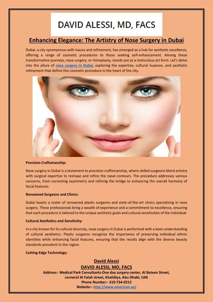 enhancing elegance the artistry of nose surgery