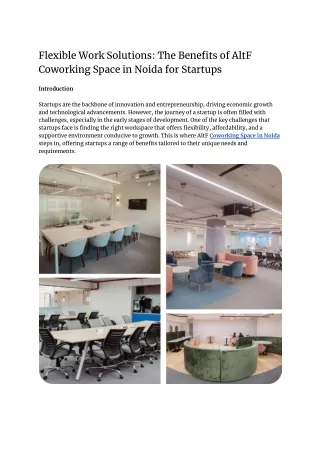 Flexible Work Solutions_ The Benefits of AltF Coworking Space in Noida for Startups