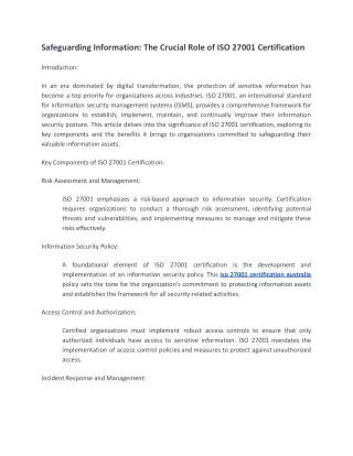 safeguarding information the crucial role