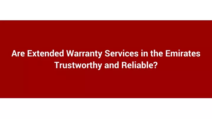 are extended warranty services in the emirates
