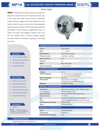 All Ss Electric Contact Pressure Gauge - Dome Style | India Pressure Gauge