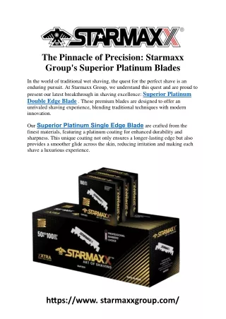 Elevate Your Shaving Experience with Starmaxxgroup's Superior Platinum Double Ed
