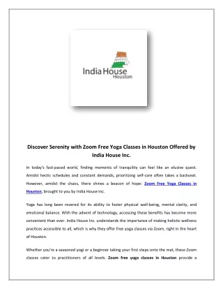Indiahouseinc 2 { zoom free yoga classes in houston}
