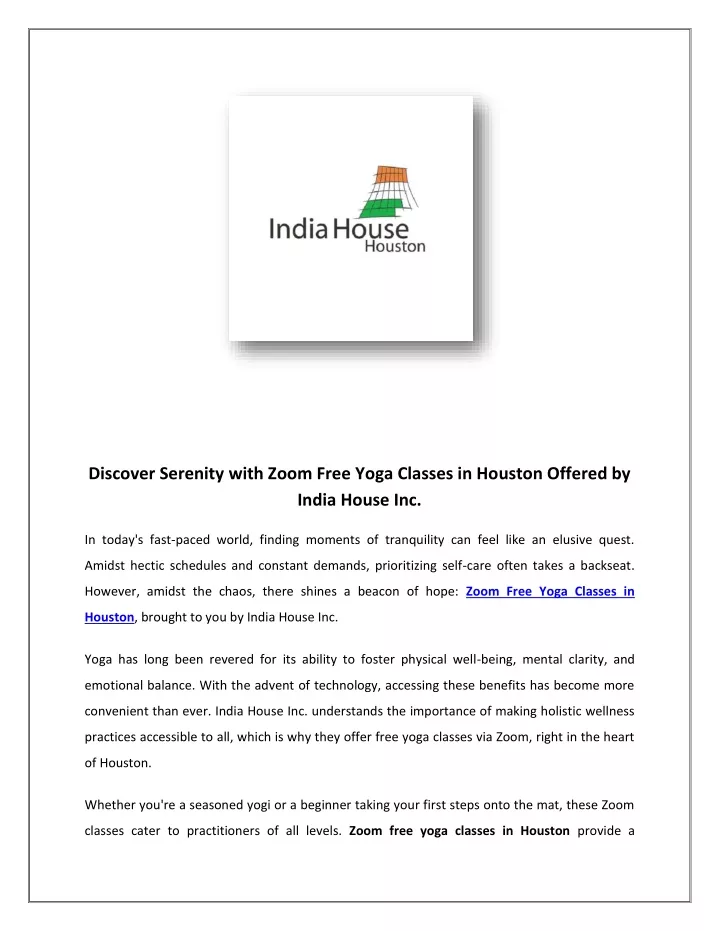 discover serenity with zoom free yoga classes