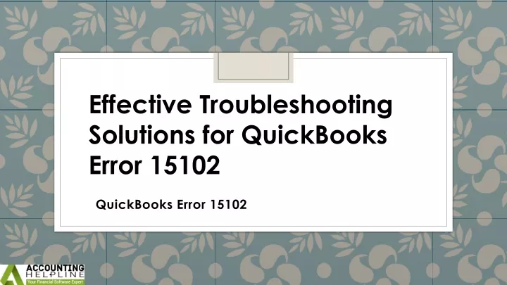quickbooks error 15102