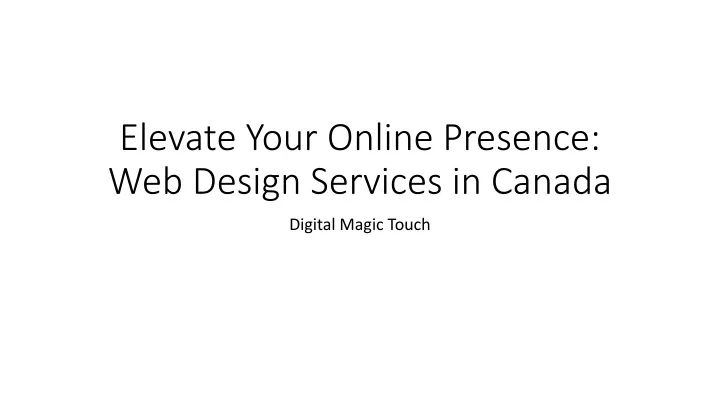 elevate your online presence web design services in canada