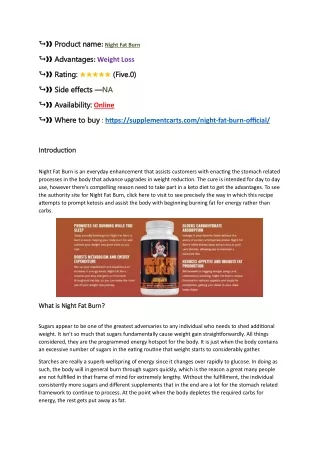 Night Fat Burn: Are They Real Or Just a Scam?
