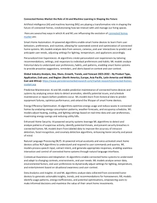 connected homes market the role of ai and machine