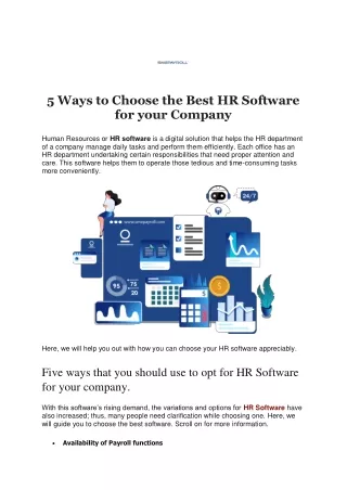 5 Ways to Choose the Best HR Software for your Company