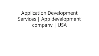 Application development company in usa | Application development services