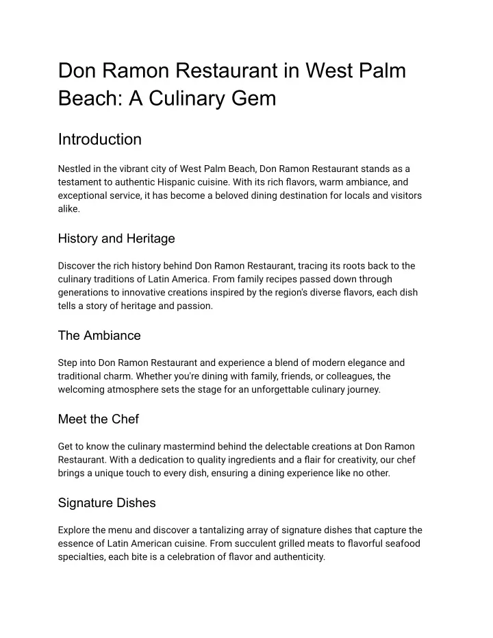 don ramon restaurant in west palm beach