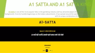 Understanding the Dynamics of the A1 Satta Gambling Game