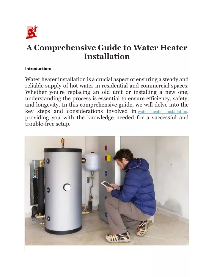 a comprehensive guide to water heater installation