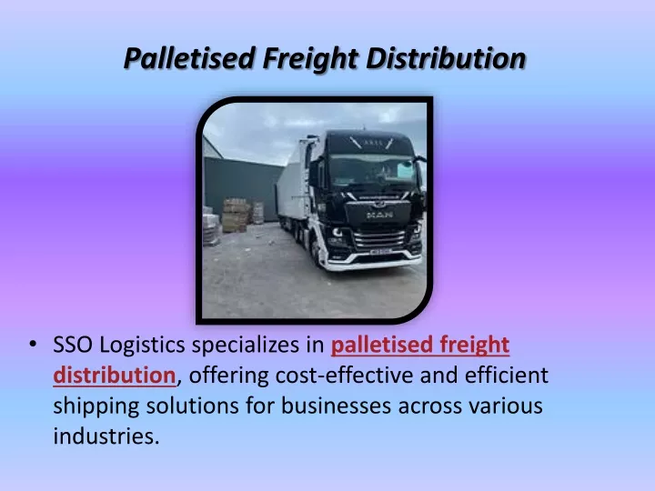 palletised freight distribution