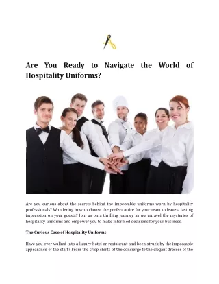 Are You Ready to Navigate the World of Hospitality Uniforms_
