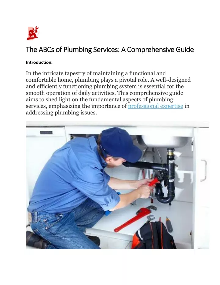 the abcs of plumbing services a comprehensive