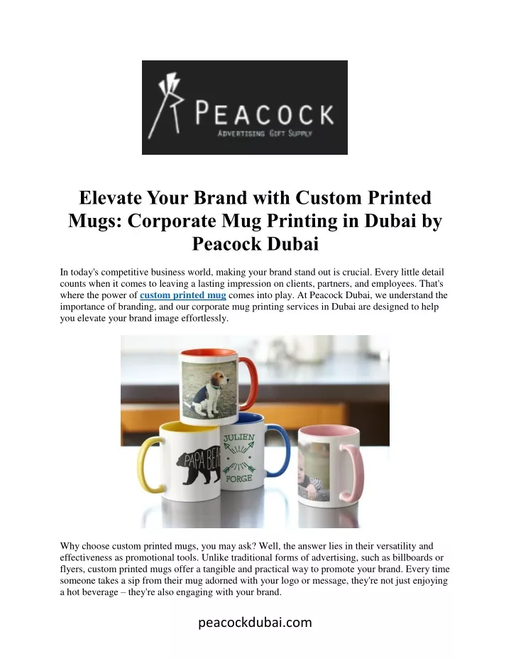 elevate your brand with custom printed mugs