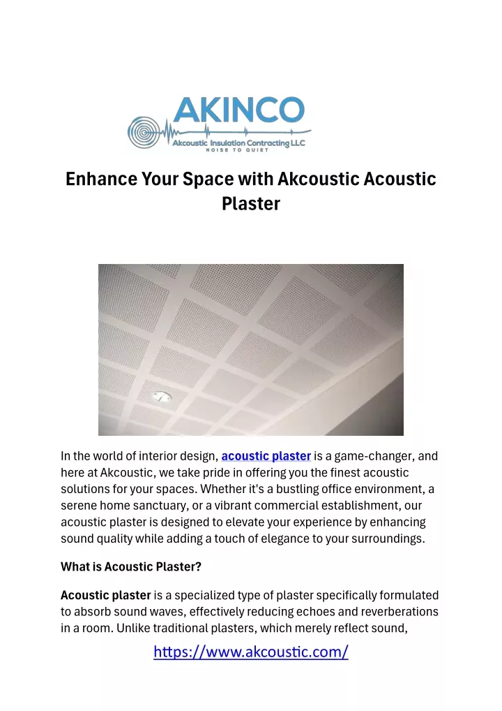 enhance your space with akcoustic acoustic plaster