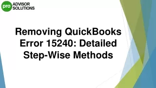 How to Rectify QuickBooks Error 15240