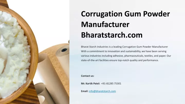 corrugation gum powder manufacturer bharatstarch