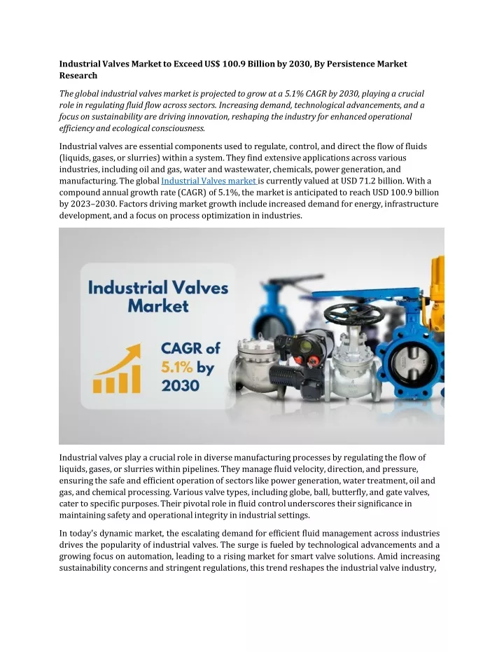 industrial valves market to exceed