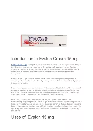 Evalon Cream 15gm