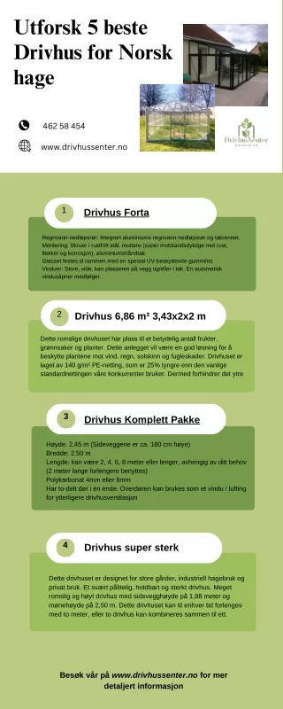 Den Ultimativ Guiden: 5 Beste Drivhus-Valg for Din Norske Hage