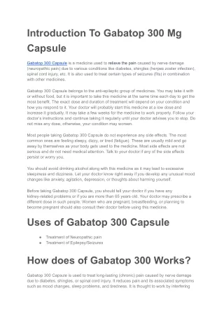 Gabatop 300 Mg Capsule