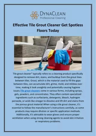 Effective Tile Grout Cleaner Get Spotless Floors Today