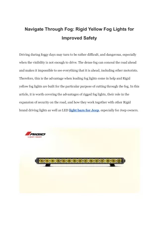 Upgrade Your Vehicle: Buy High-Quality Yellow Fog Lights Online