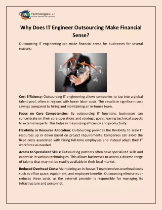 Why Does IT Engineer Outsourcing Make Financial Sense?
