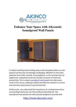 Elevate Your Space with AKcoustic's Innovative Soundproof Wall Panels