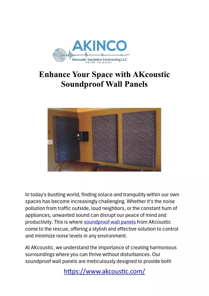 enhance your space with akcoustic soundproof wall