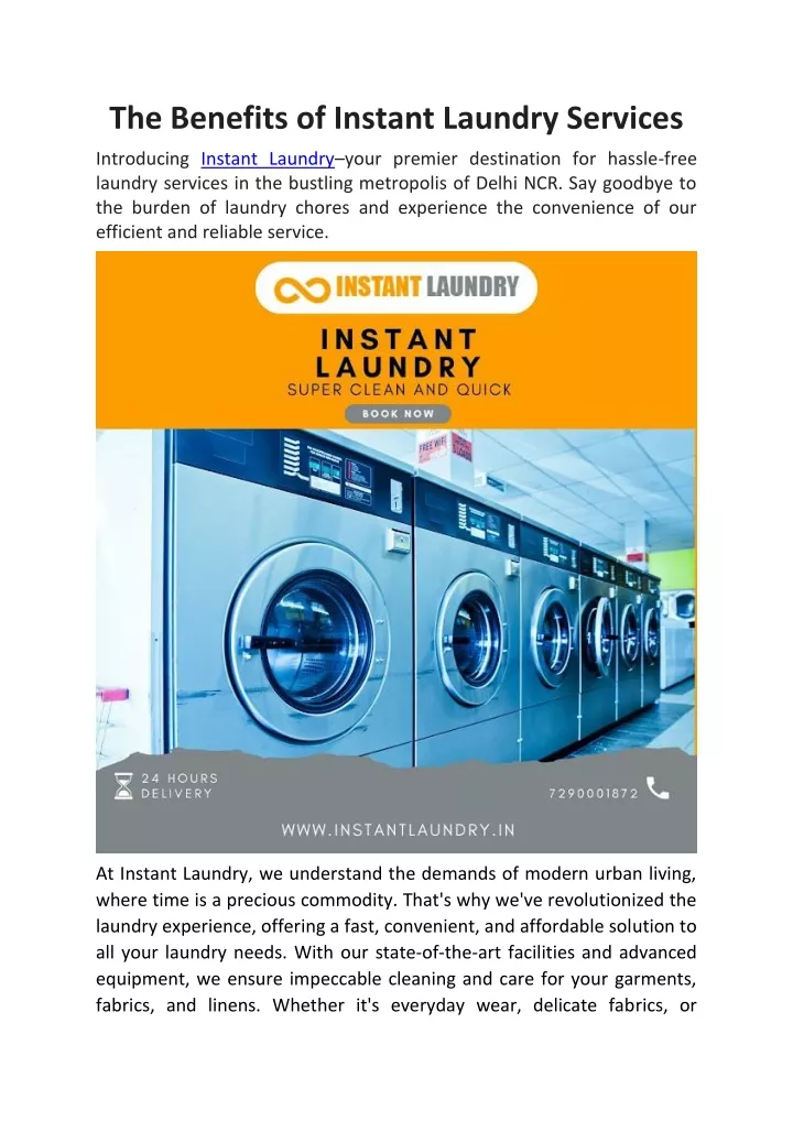 the benefits of instant laundry services