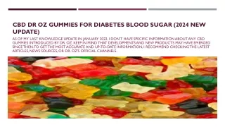 CBD Dr Oz Gummies for Diabetes Blood Sugar