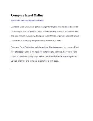 Compare Excel Online