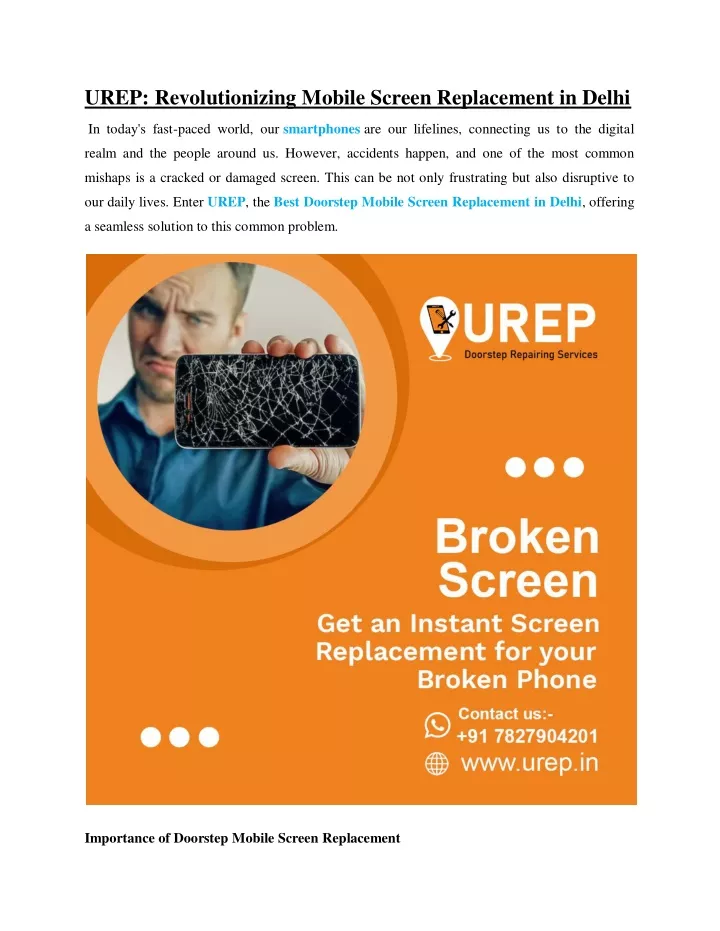 urep revolutionizing mobile screen replacement