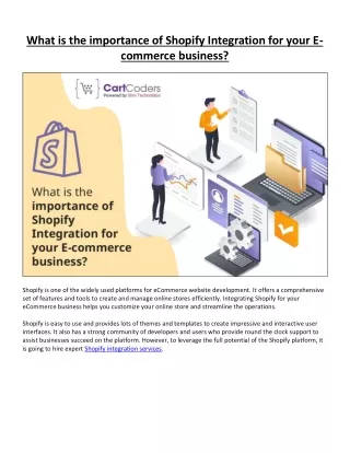 Understanding the Importance of Shopify Integration: An Insightful Blog