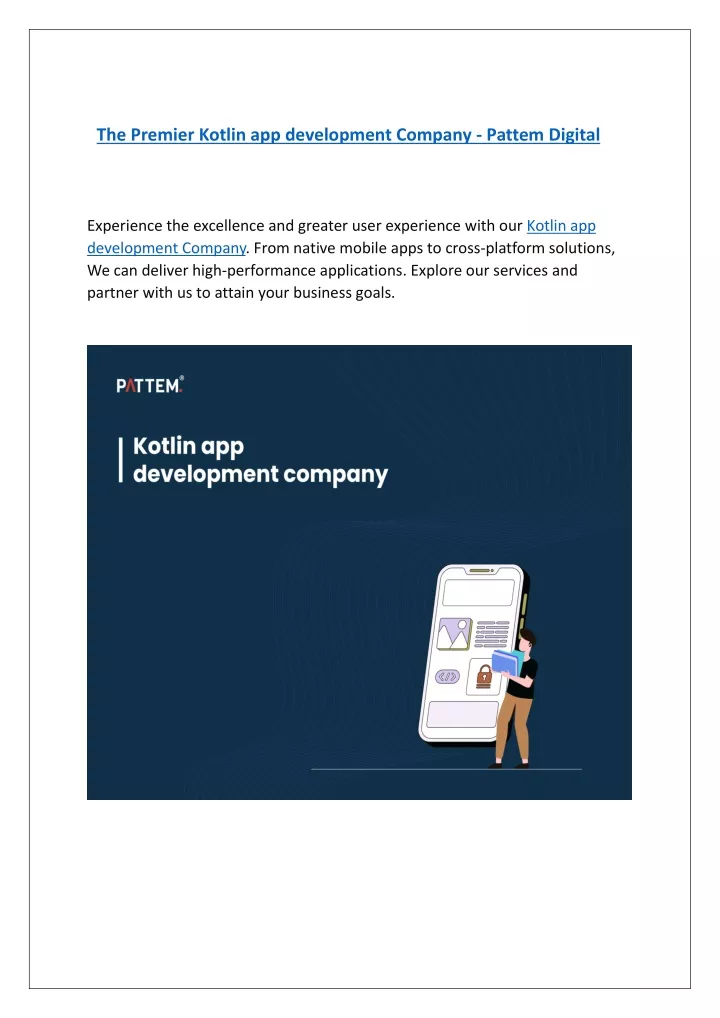the premier kotlin app development company pattem
