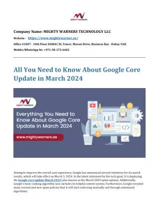 All You Need to Know About Google Core Update in March 2024