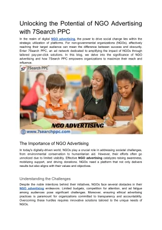 unlocking the potential of ngo advertising with